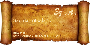 Szente Abbás névjegykártya